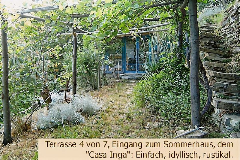 Terrasse 4 von 7, Eingang zum Sommerhaus, dem Casa Inga: Einfach, idyllisch, rustikal