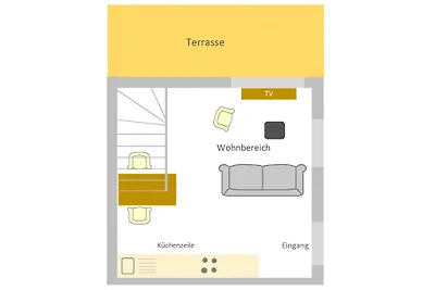 Appartement mit Terrasse für 3 Pers