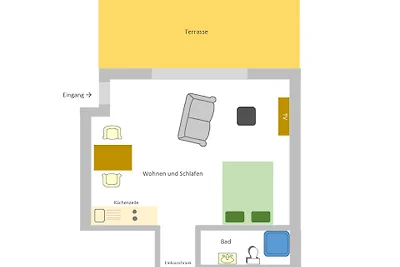 Appartement mit Terrasse und Garten