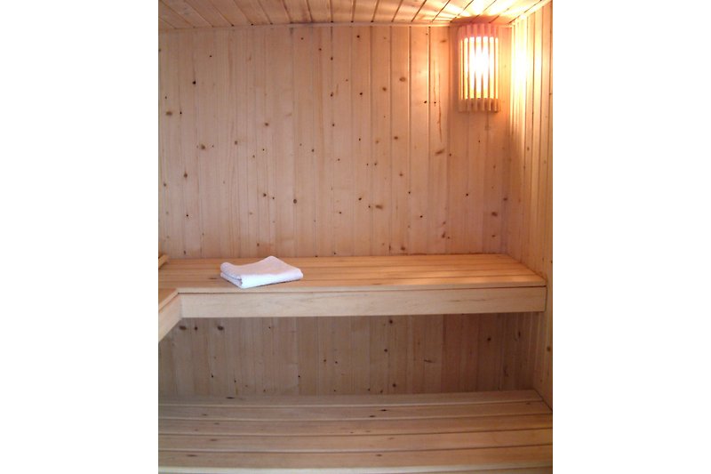 die Sauna läd zum Entspannen ein...