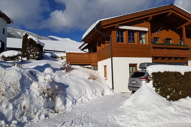 Chalet Tobo in the snow.