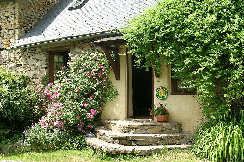 Schönes Haus mit blühendem Garten und gepflegter Fassade.