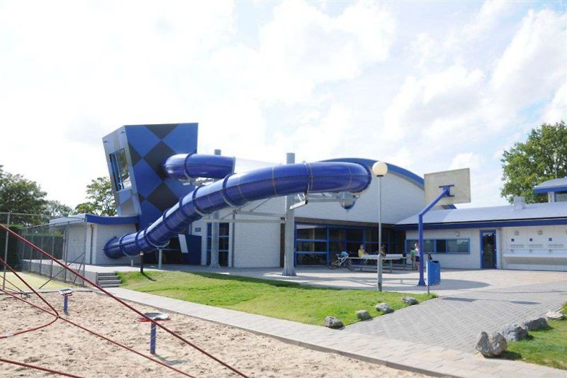 View of the indoor water playground from the outside