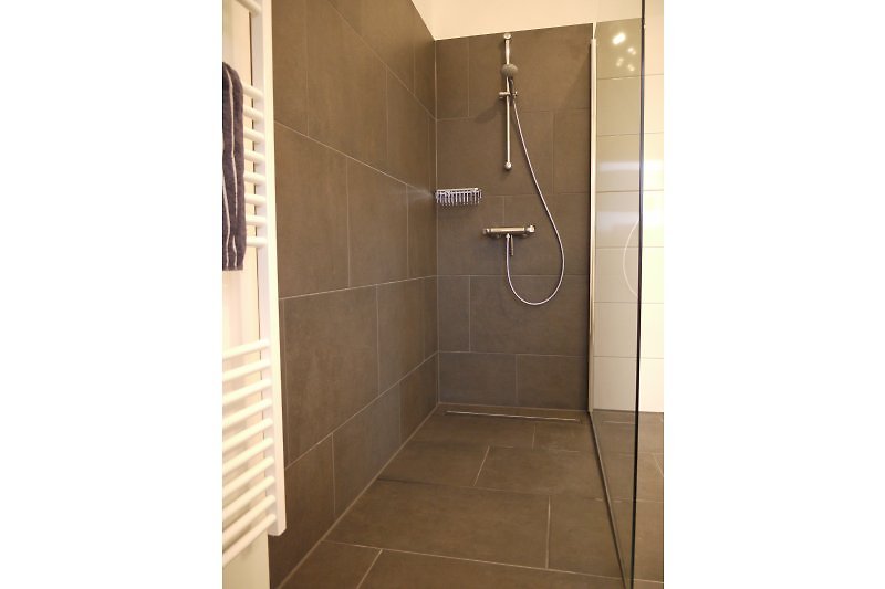 Freely accessible shower area